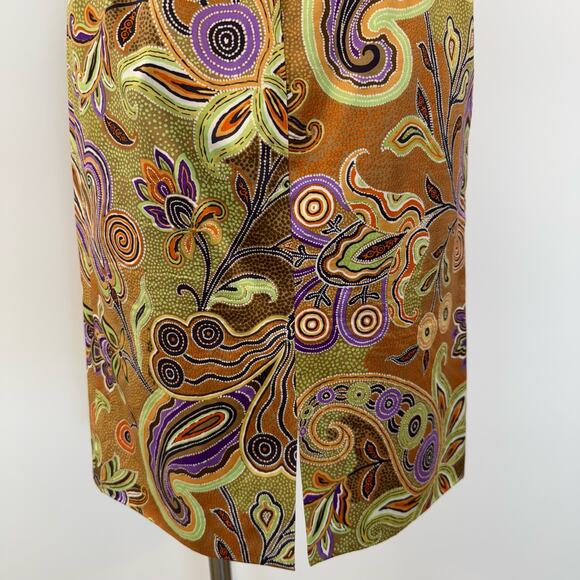 Etro Paisley Print Pencil Skirt Cotton Multicolor Print Italy Made | 42 (US 6) - Picture 7 of 9